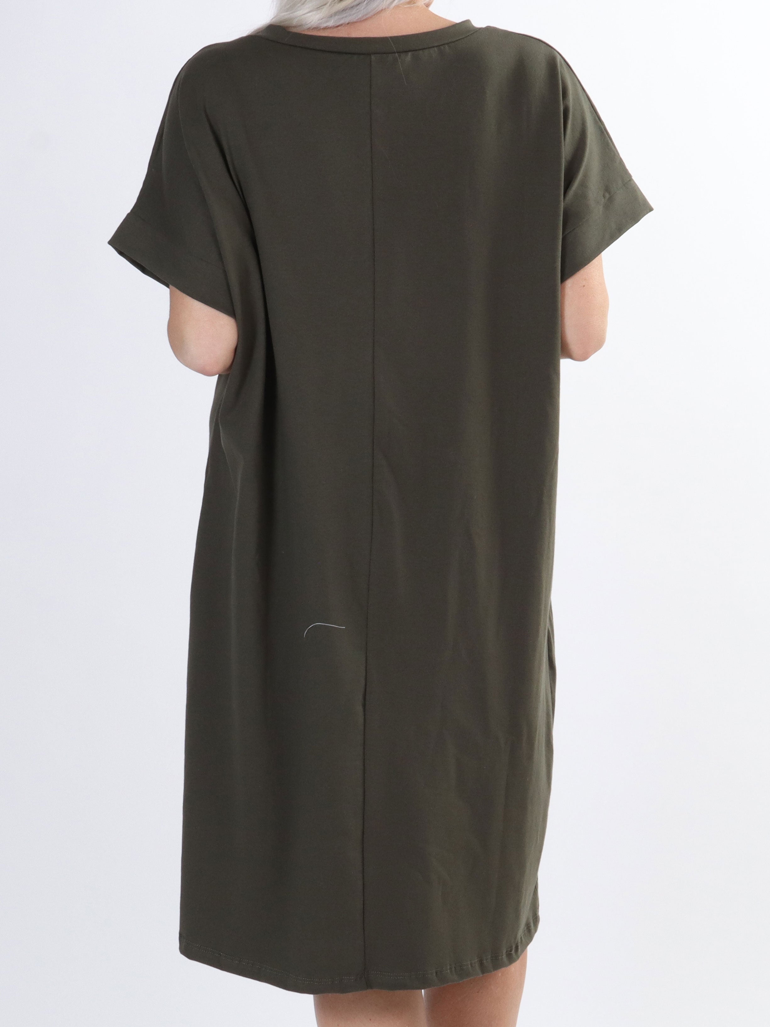 Virginia - Blød plus size t-shirt kjole med motiv